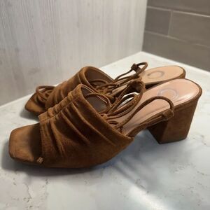 Brown Block Heel Womens Sandal